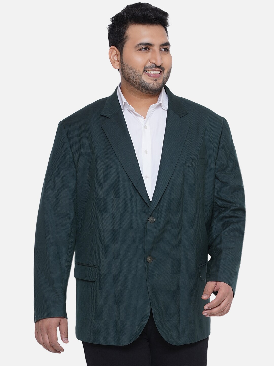 

Santonio Plus Size Notched Lapel Single-Breasted Formal Blazers, Green