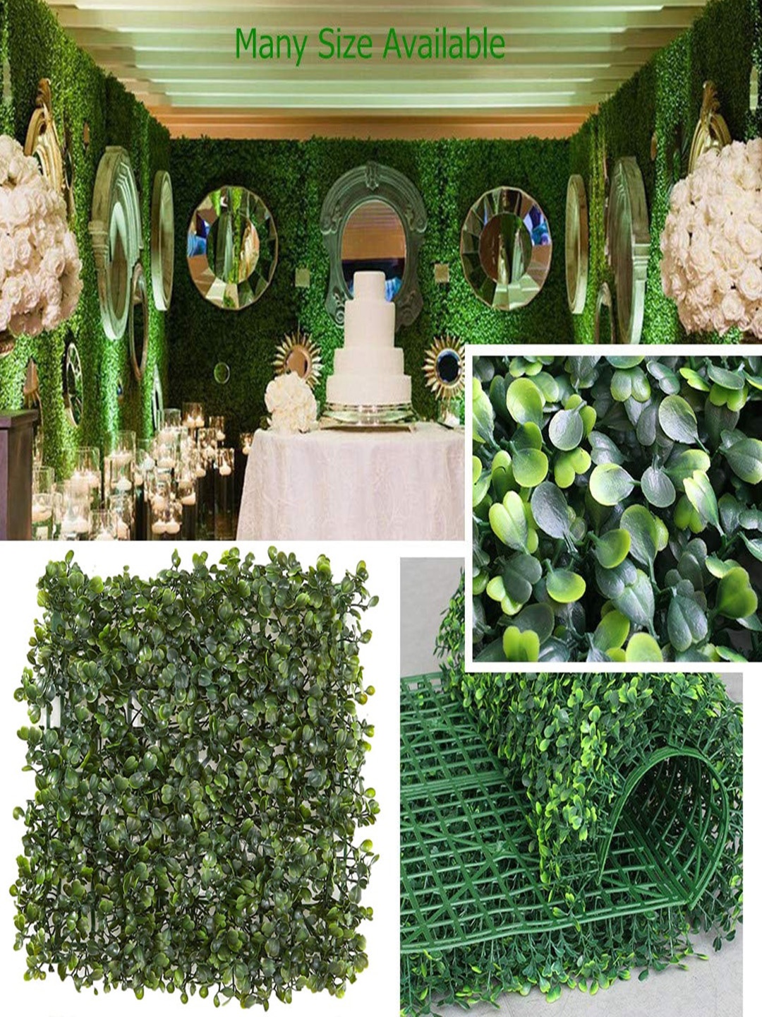 

Fourwalls Green 6 Pieces Artificial Wall Hanging Hydrangea Grass