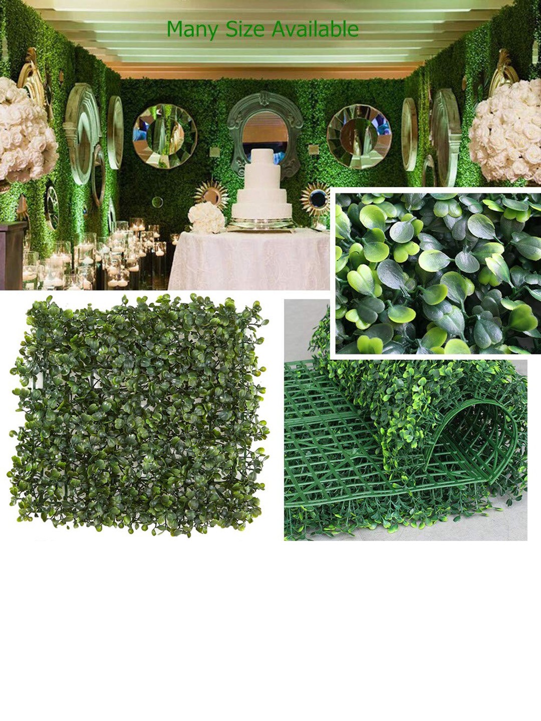 

Fourwalls Green 8 Pieces Artificial Wall Hanging Hydrangea Grass