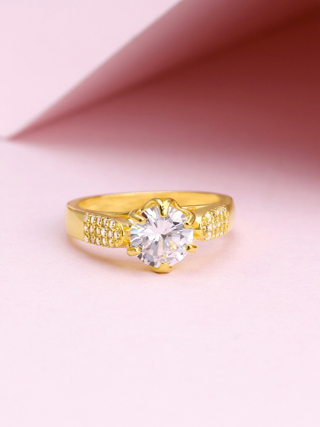 

GIVA Gold-Plated Cubic Zirconia 925 Sterling Silver Finger Ring