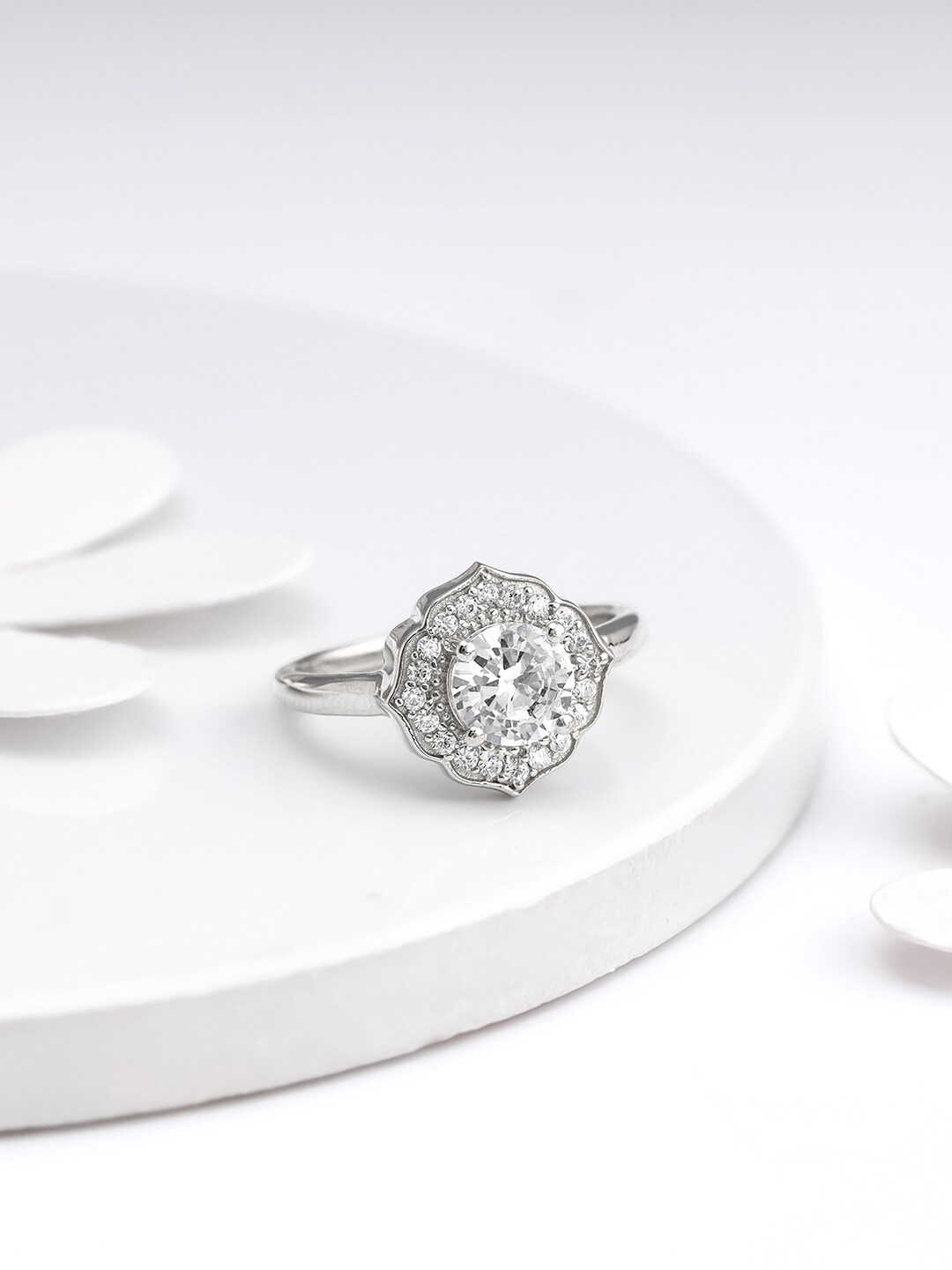 

GIVA Rhodium-Plated Cubic Zirconia 925 Sterling Silver Adjustable Finger Ring