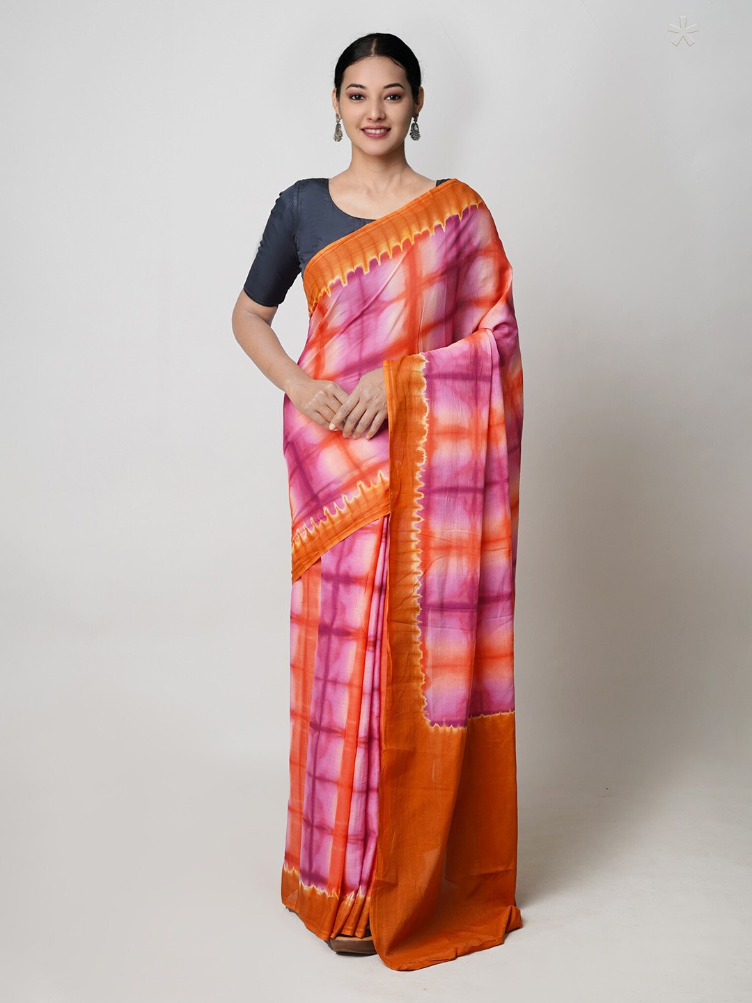 

Unnati Silks Tie and Dye Pure Cotton Saree, Pink