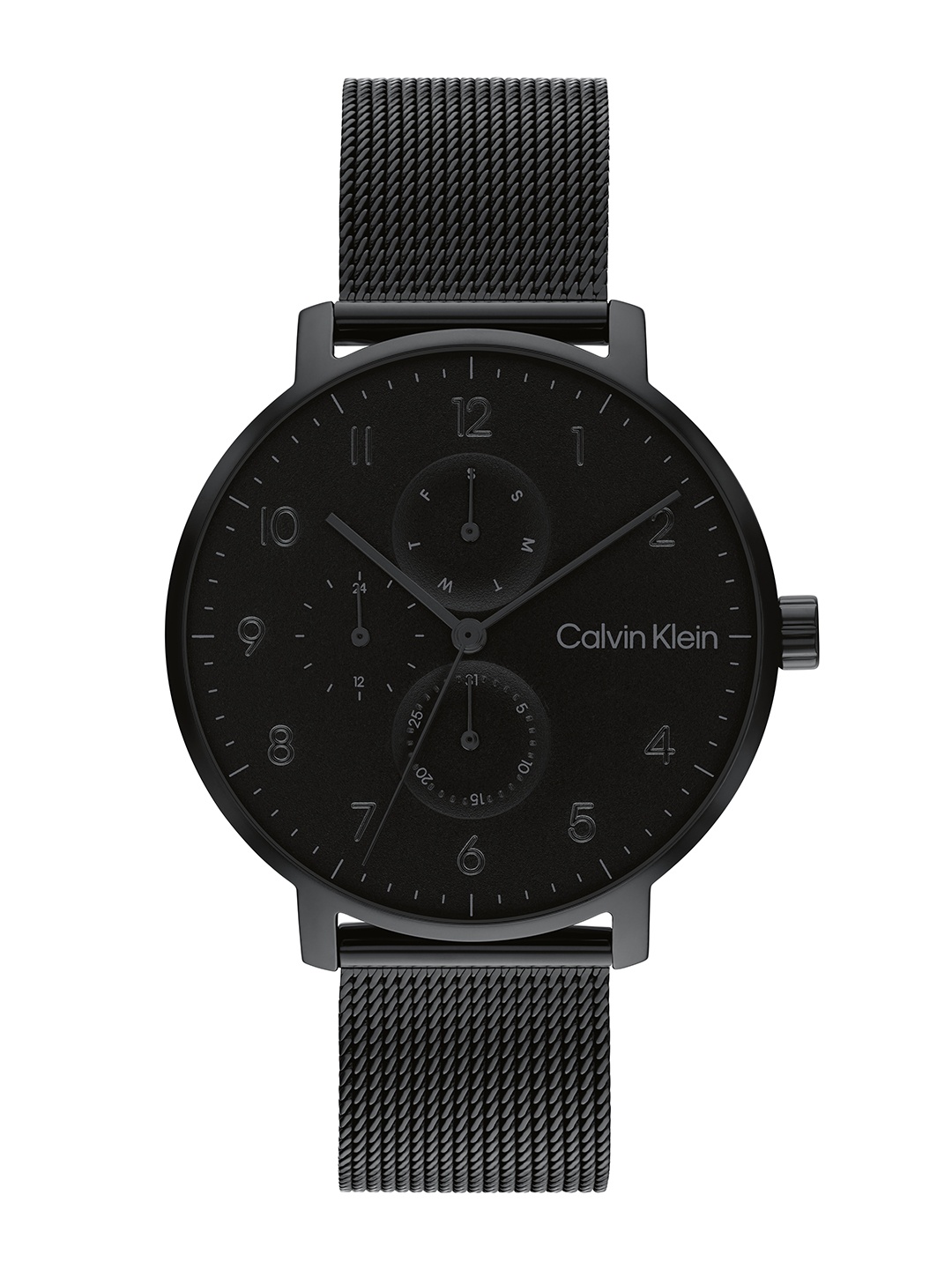 

Calvin Klein Unisex Stun Stainless Steel Textured Analogue Watch 25200401, Black