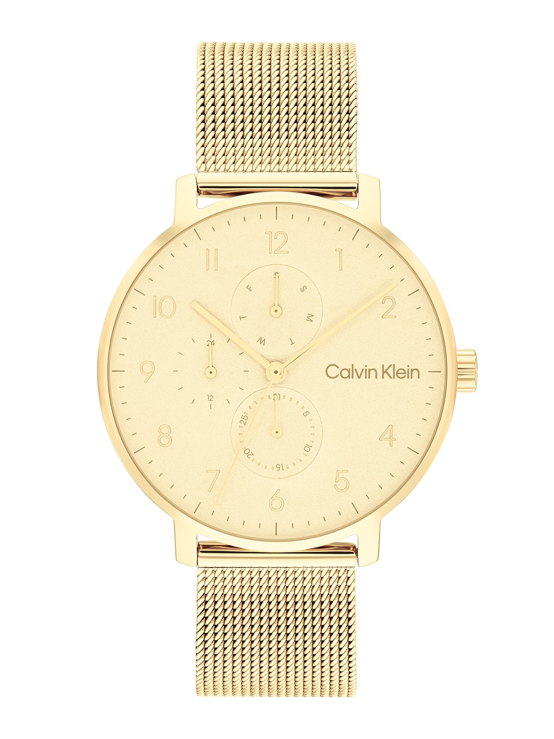 

Calvin Klein Unisex Stun Stainless Steel Textured Analogue Watch 25200403, Gold