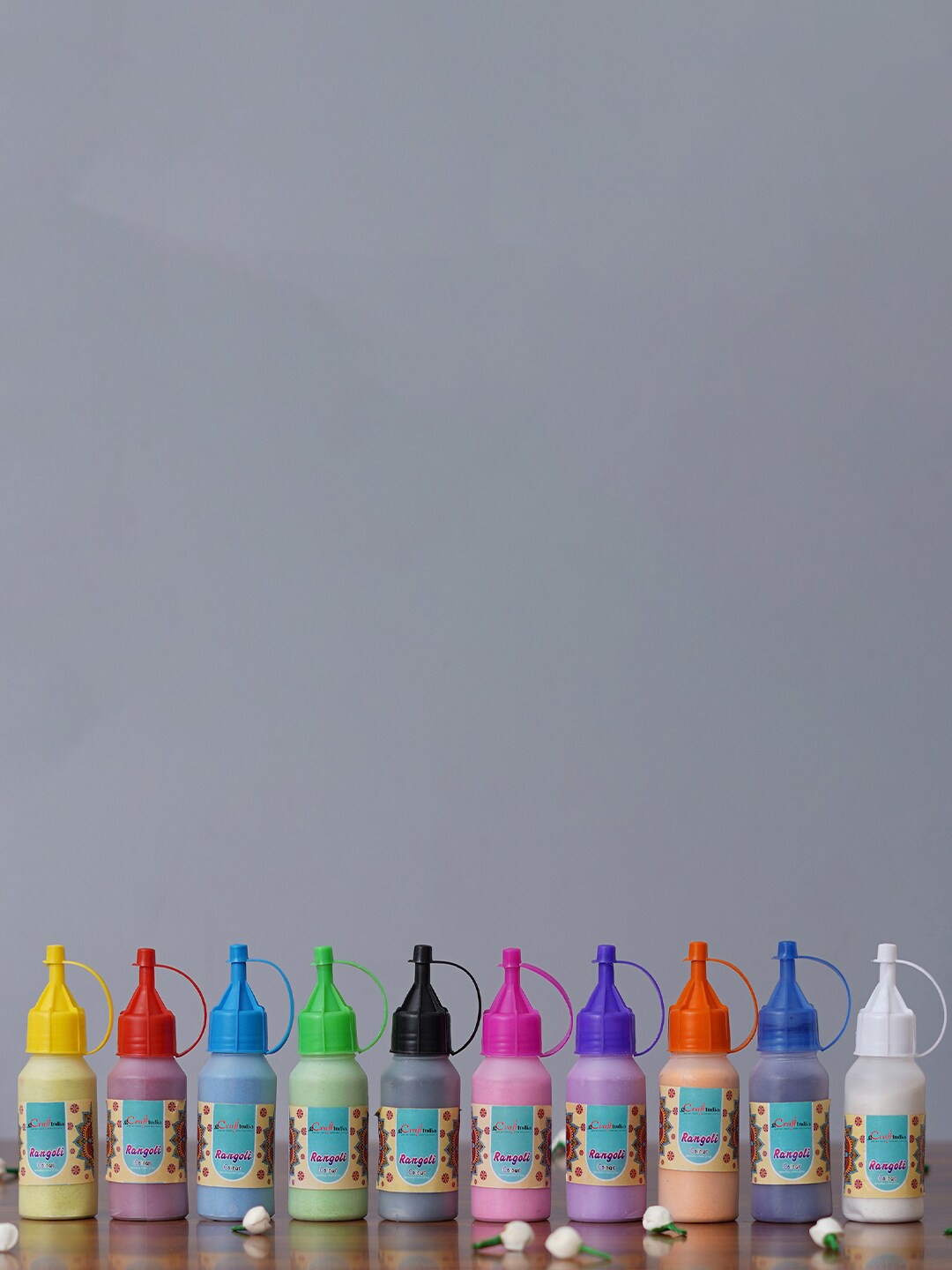 

eCraftIndia Blue & Pink & Green 10 Pieces Rangoli Color Bottles