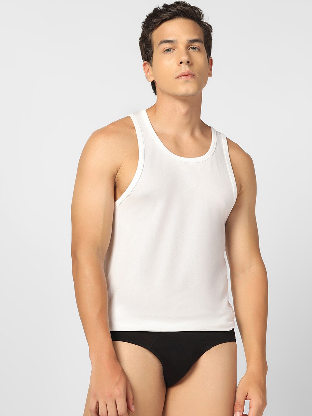 

Blackberrys Cotton Sleeveless Innerwear Vests, White