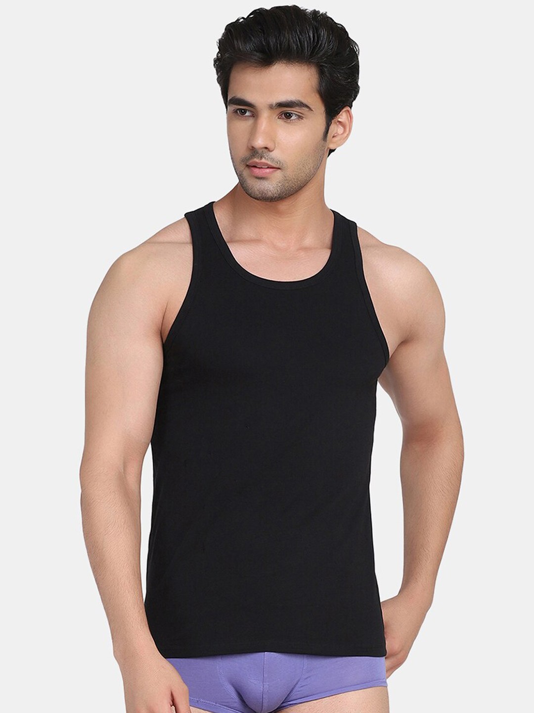 

Blackberrys Cotton Sleeveless Innerwear Vests, Black