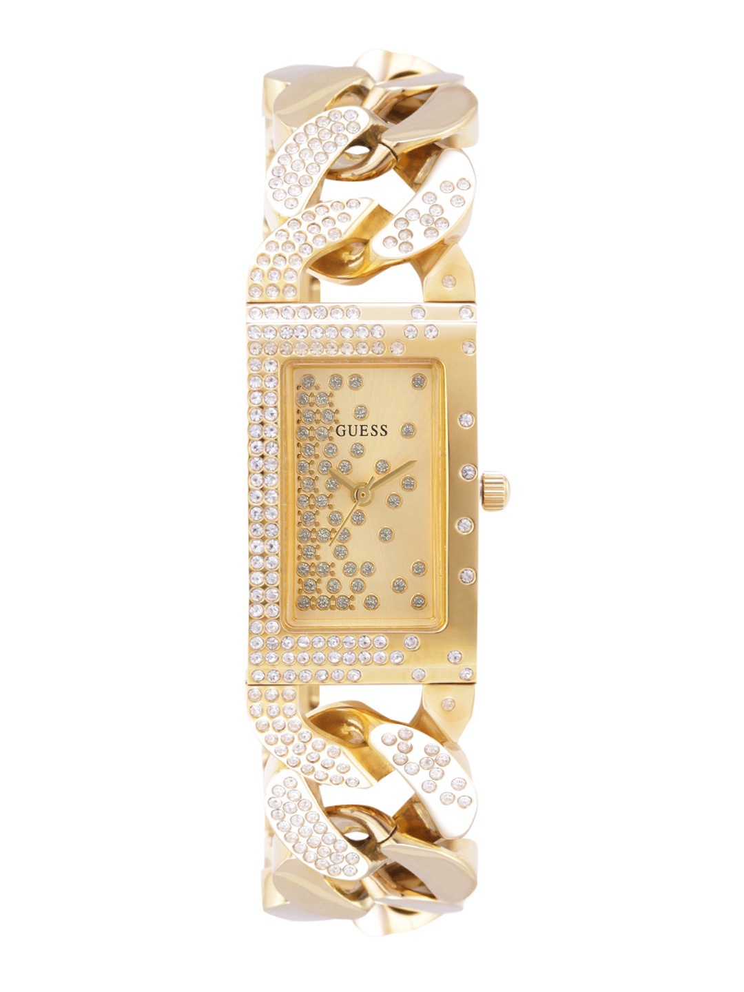 

GUESS Women Starlit Embellished Dial & Bracelet Style Straps Analogue Watch GW0298L2, Gold