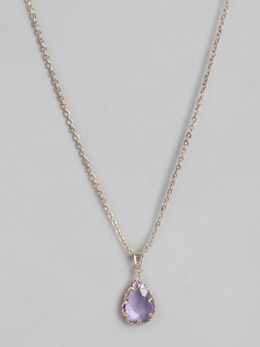 

Forever New Women Stone Studded Gold-Plated Chain, Purple