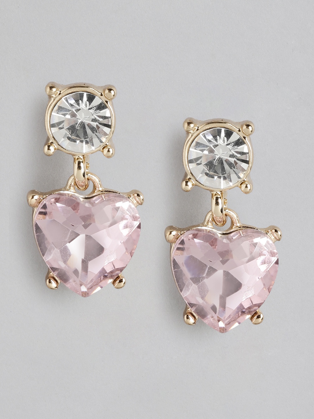 

Forever New Candace Heart Shaped Artificial Stones Studded Drop Earrings, Multi