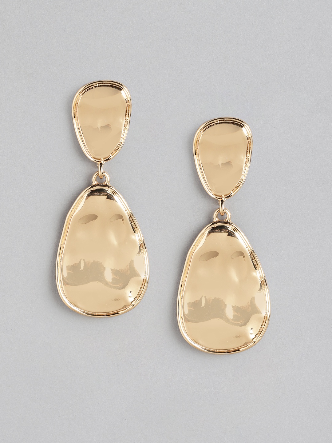 

Forever New Wrenley Texture Gold-Plated Teardrop Shaped Drop Earrings