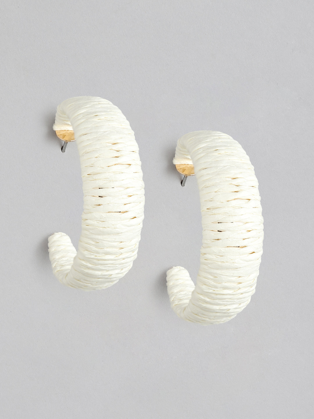 

Forever New Mckenna Woven Circular Half Hoop Earrings, White