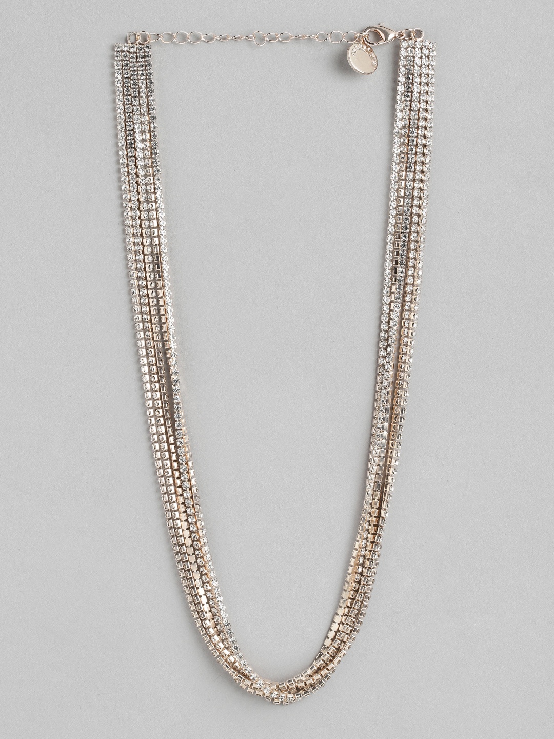 

Forever New Women Rose Gold-Plated Stone Studded Layered Necklace