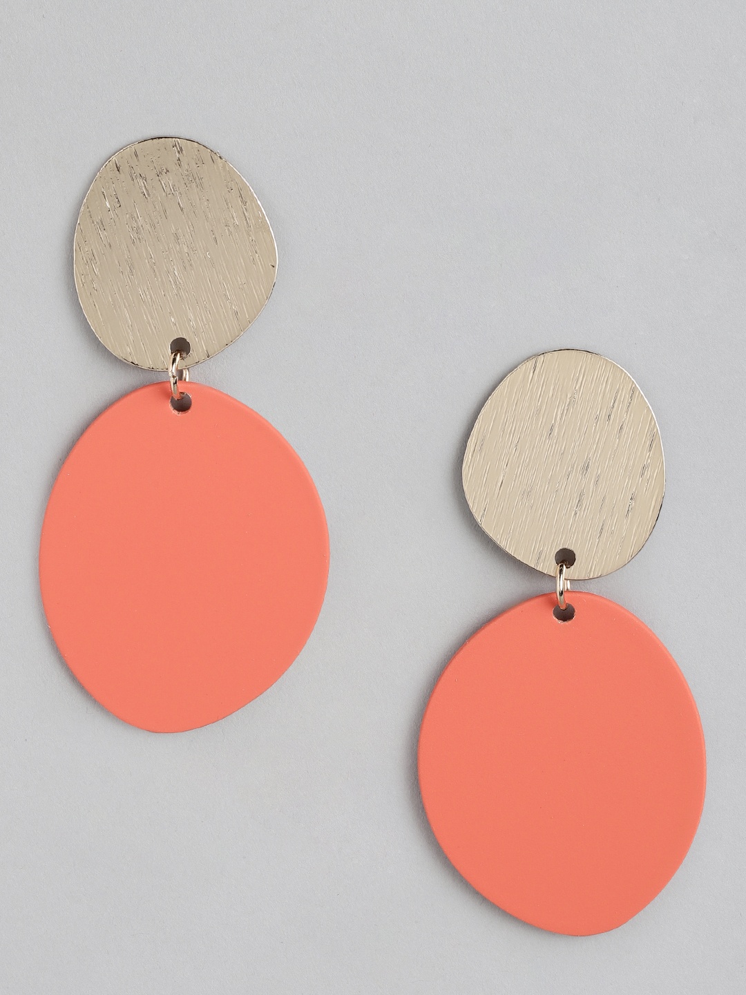 

Forever New Olympia Coated Gold-Plated Geometric Drop Earrings, Orange