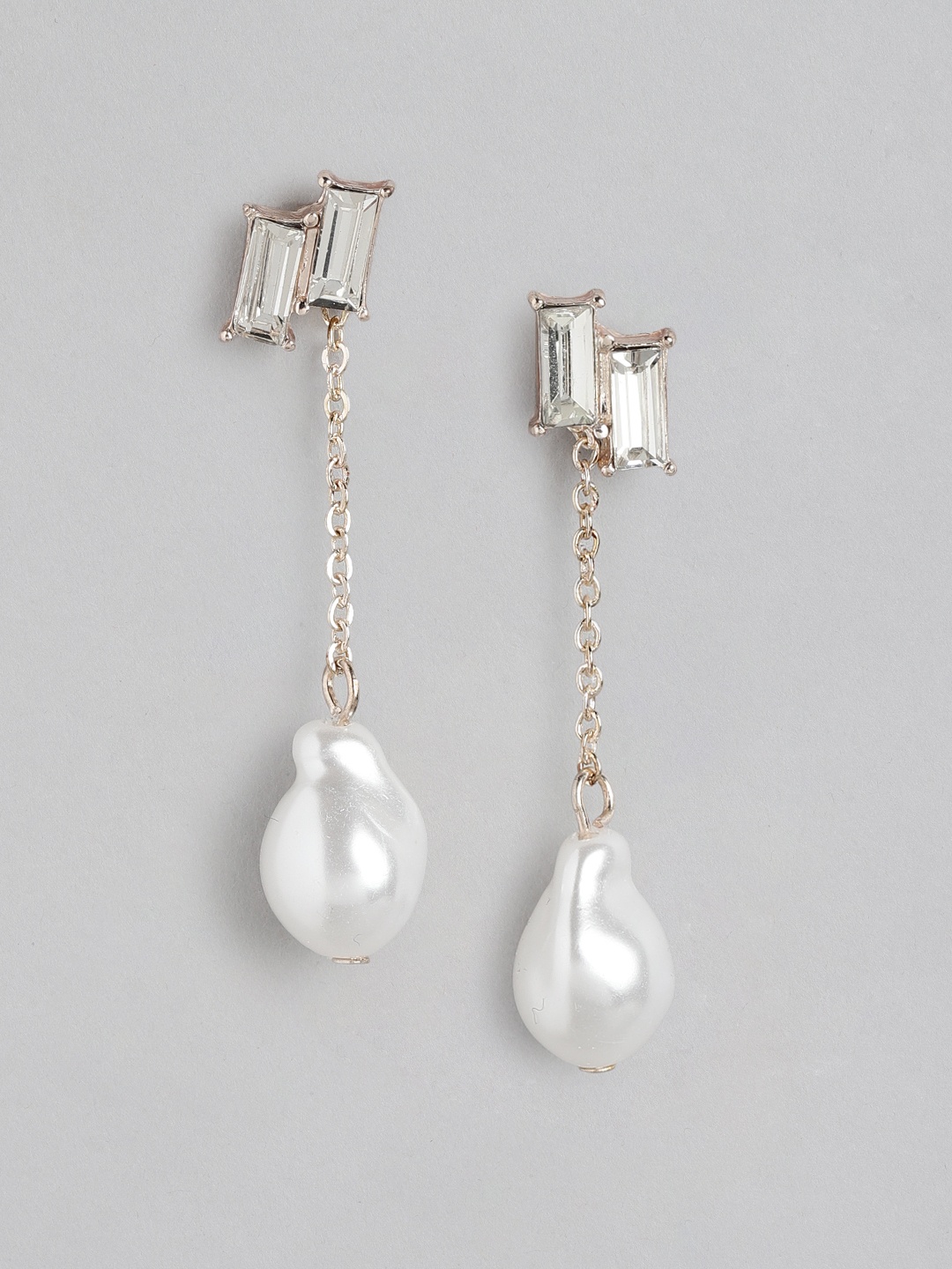 

Forever New Rose-Gold Plated Classic Drop Earrings, White