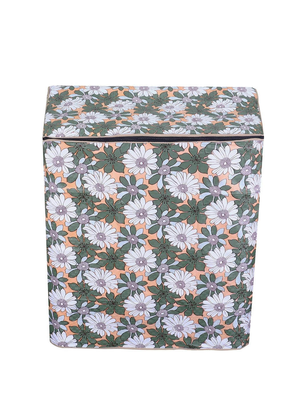 

Dakshya Industries Green & White Floral Printed Washing Machine Cover