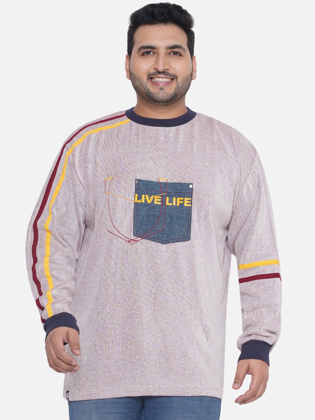 

Santonio Plus Size Typography Printed Pure Cotton T-shirt, Mauve