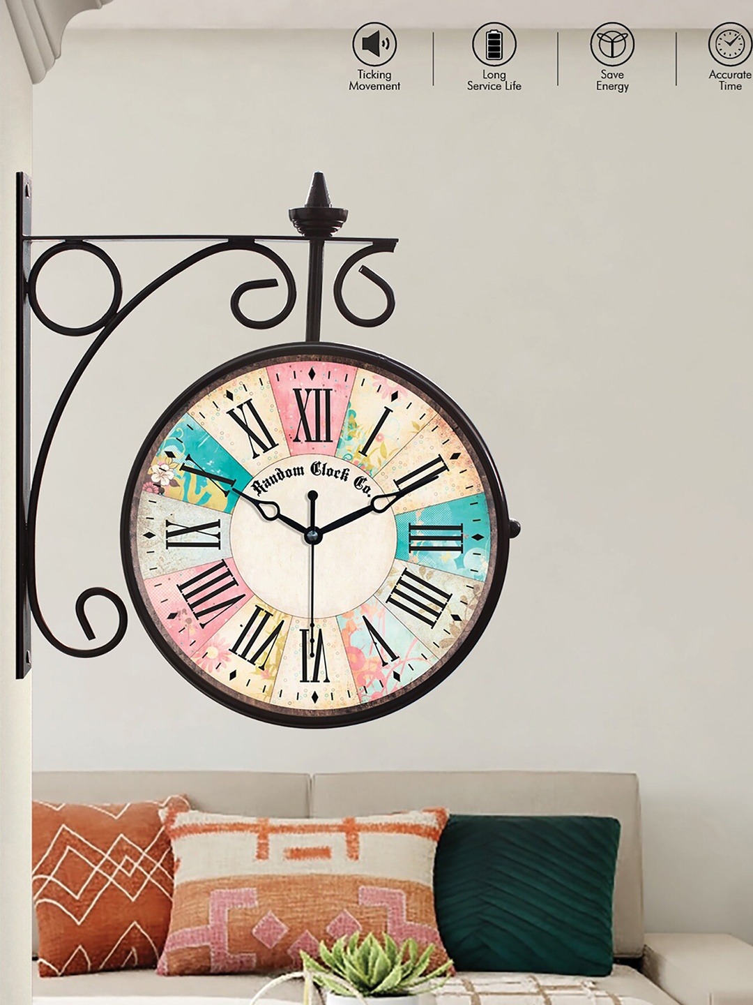 

RANDOM White & Black Vintage Wall Clock