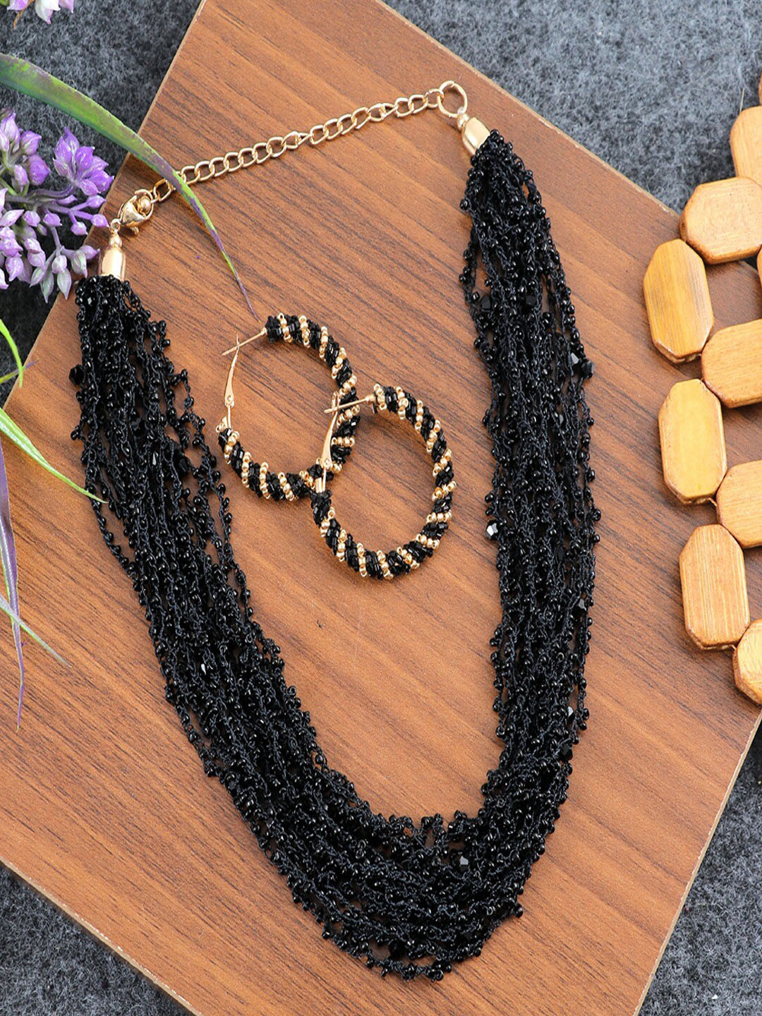 

UNIVERSITY TRENDZ Gold-Plated Beaded Jewellery Set