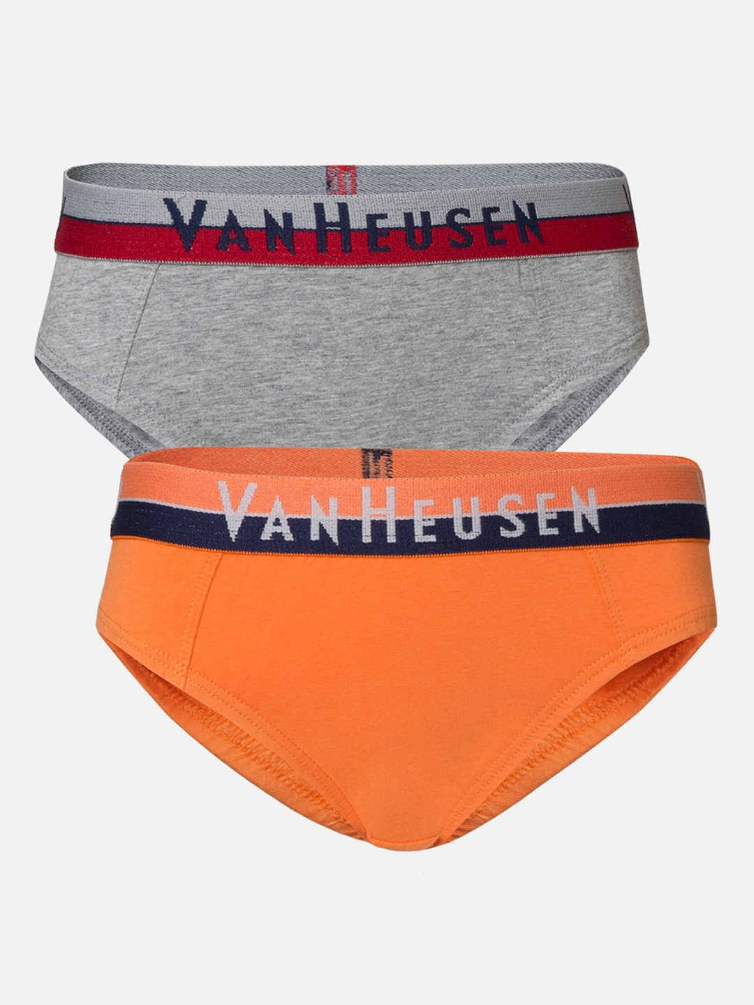 

Van Heusen Boys Pack of 2 Solid Anti Bacterial Colour Fresh Briefs, Grey melange