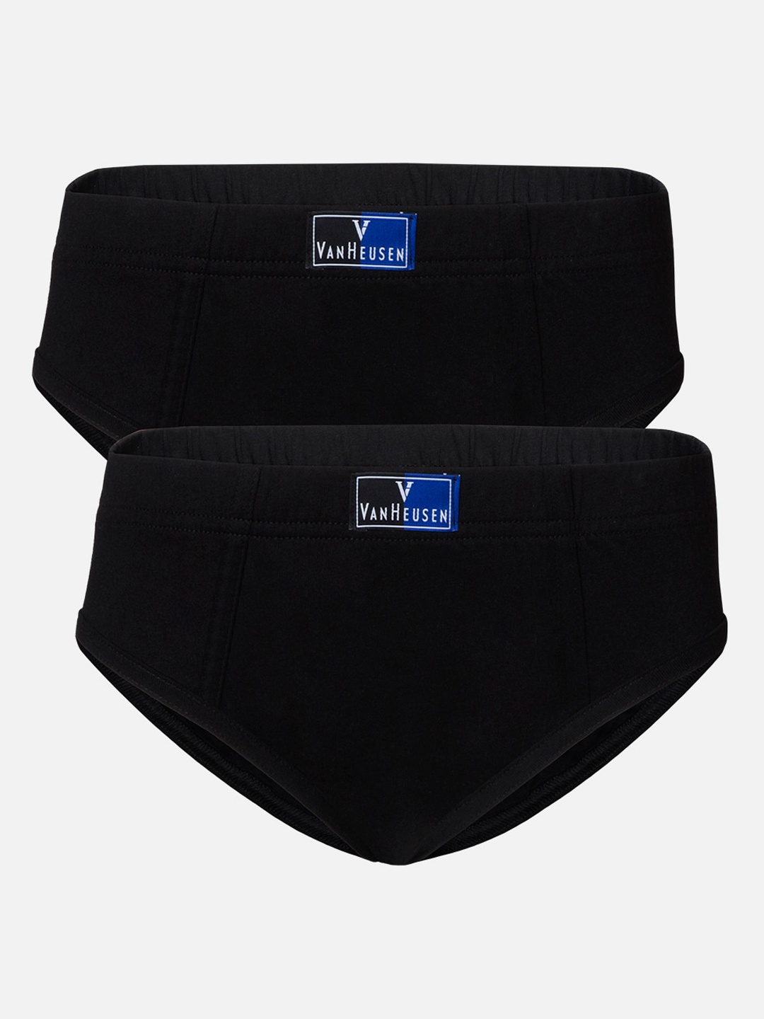 

Van Heusen Boys Pack of 2 Solid Anti Bacterial Colour Fresh Briefs IKIBBR2PB21001, Black