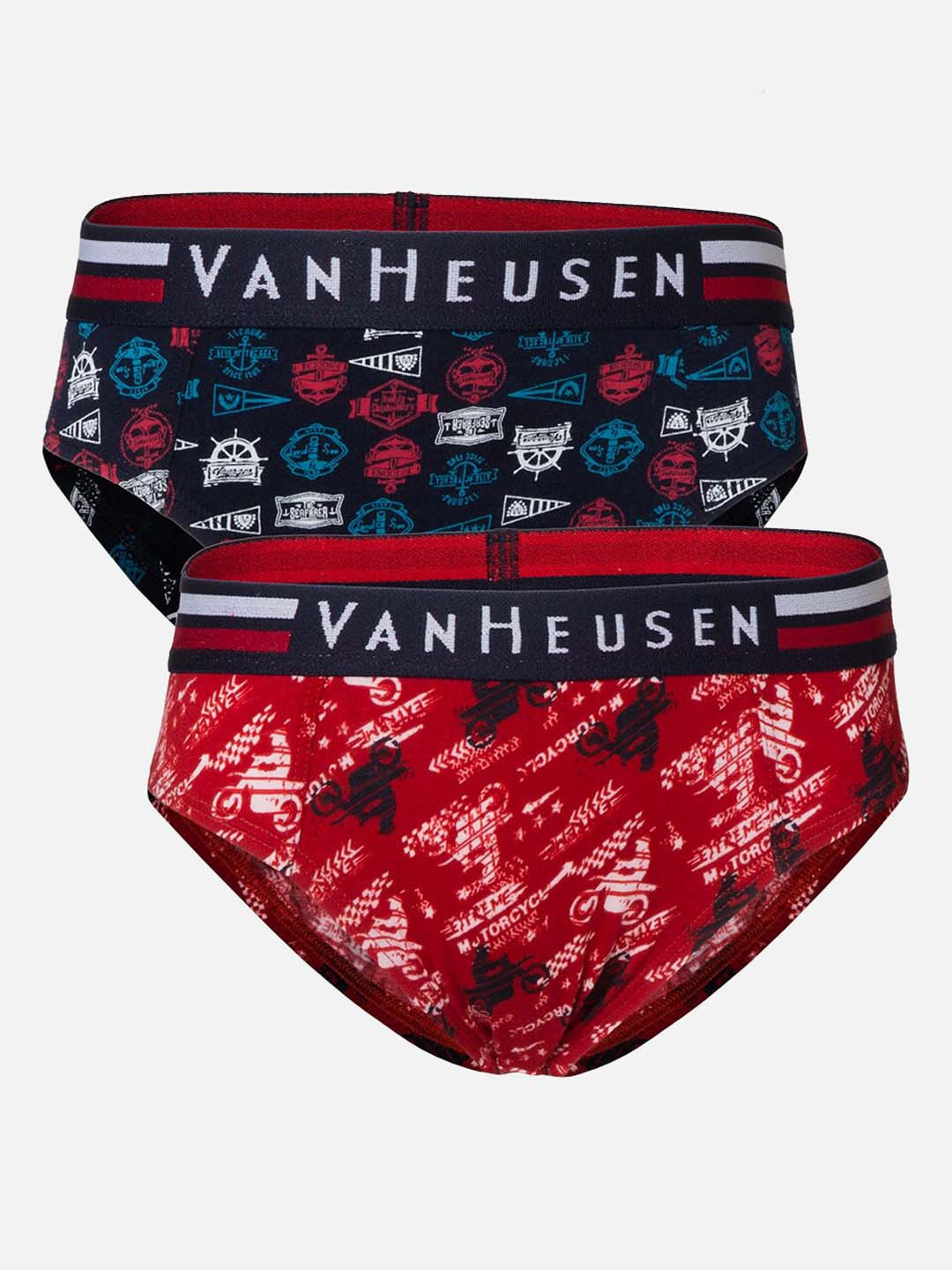 

Van Heusen Boys Pack Of 2 Abstract Printed Pure Cotton Anti Bacterial Basic Briefs, Black
