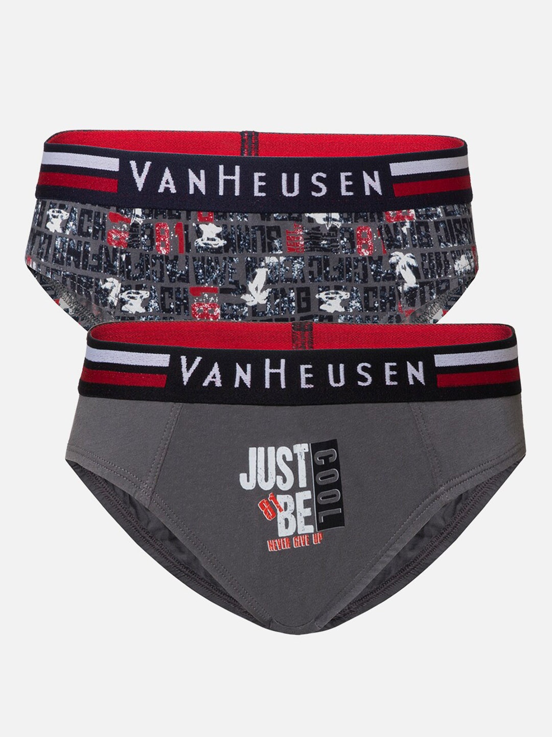

Van Heusen Boys Pack of 2 Elastic Waistband Ultra Soft Briefs IKIBBR2AP621003, Grey