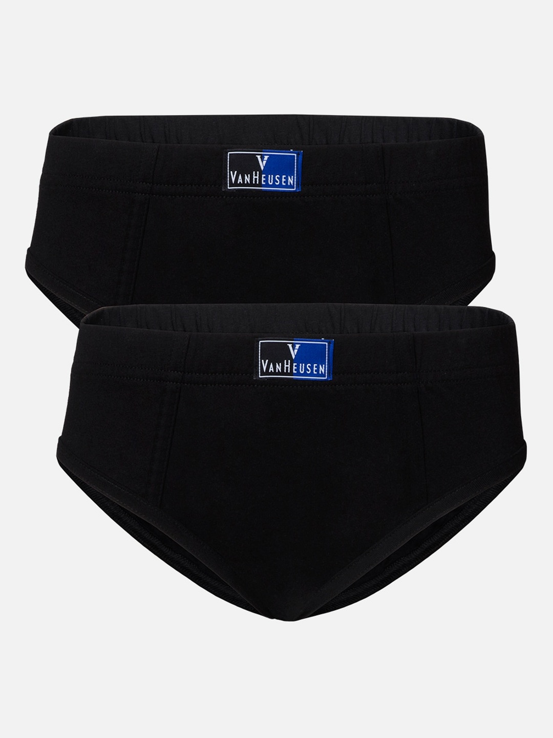 

Van Heusen Boys Pack of 2 Solid Anti Bacterial Colour Fresh Briefs IKIBBR2PB21001, Black