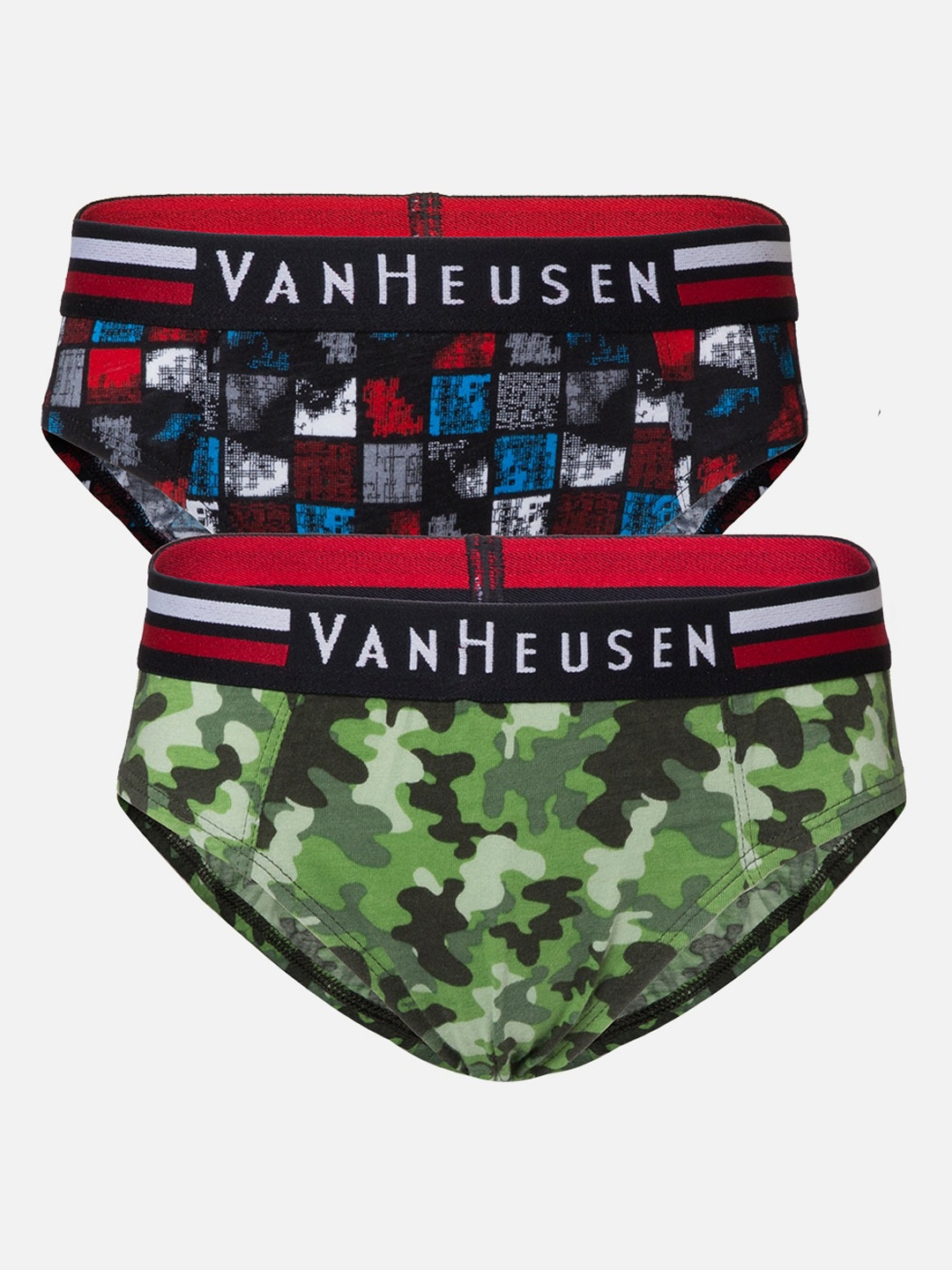 

Van Heusen Boys Pack of 2 Allover Print Ultra Soft Durable Elastic - Briefs, Green