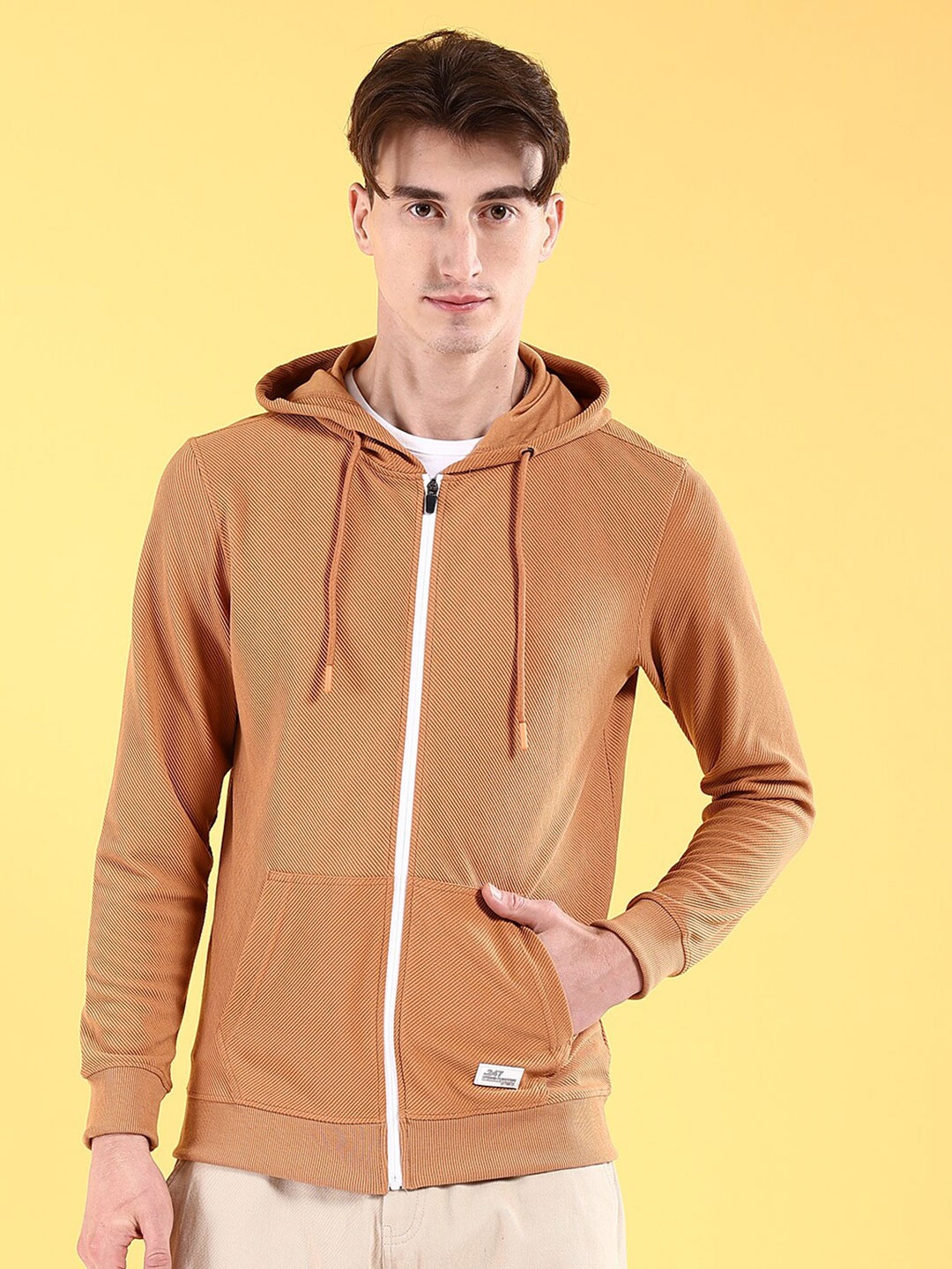 

The Indian Garage Co Long Sleeves Hood Zipfront Sweatshirt, Khaki