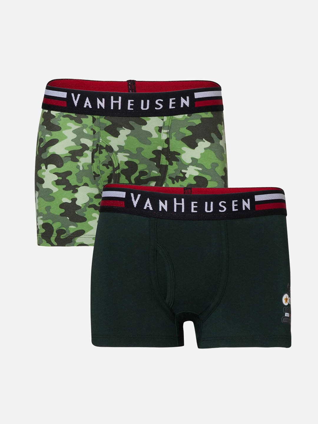 

Van Heusen Boys Pack of 2 Elastic Waistband Ultra Soft Trunks, Green
