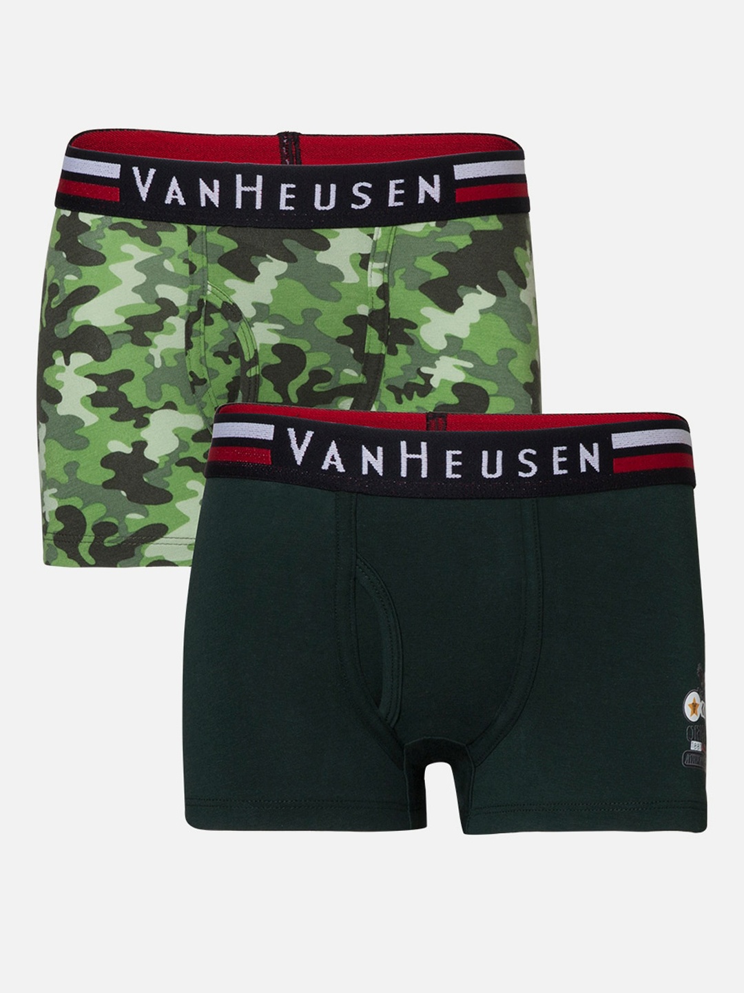 

Van Heusen Boys Pack of 2 Elastic Waistband Ultra Soft Trunks IKIBTR2AP521053, Green