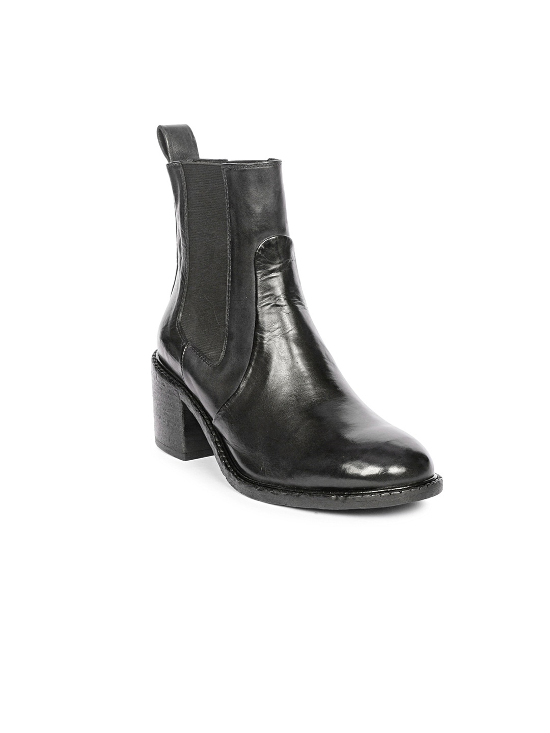 

Saint G Women Mid Top Leather Block-Heel Chelsea Boots, Black