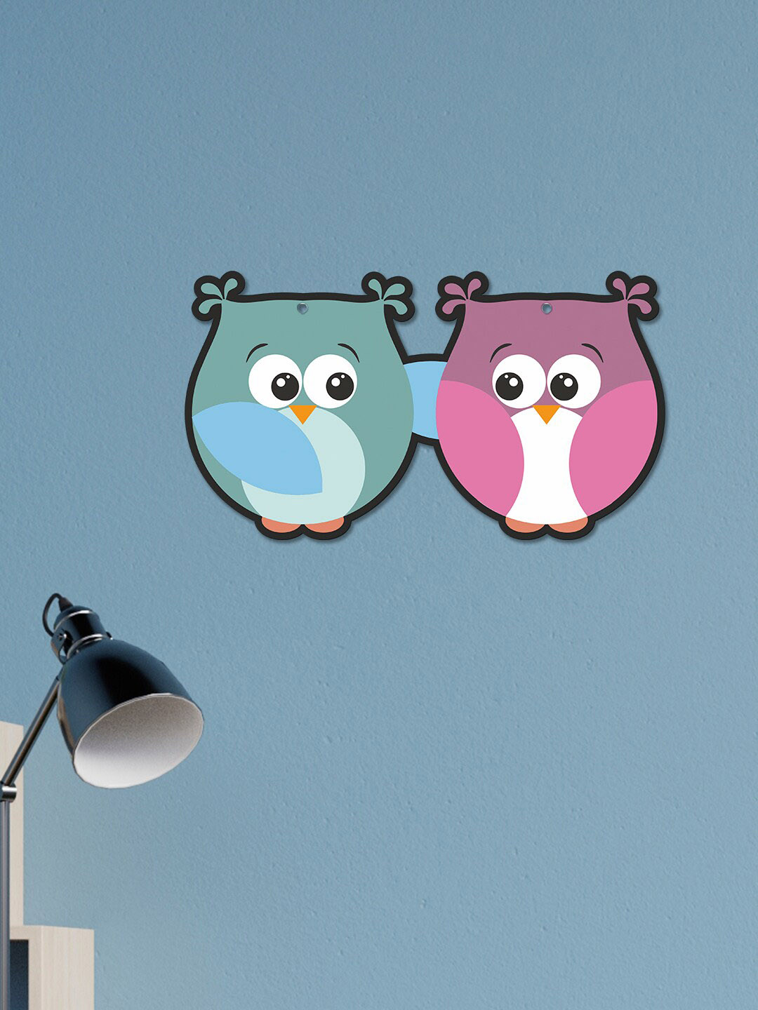 

ArtVibes Blue & Pink Cute Birds Wooden Wall Hanging
