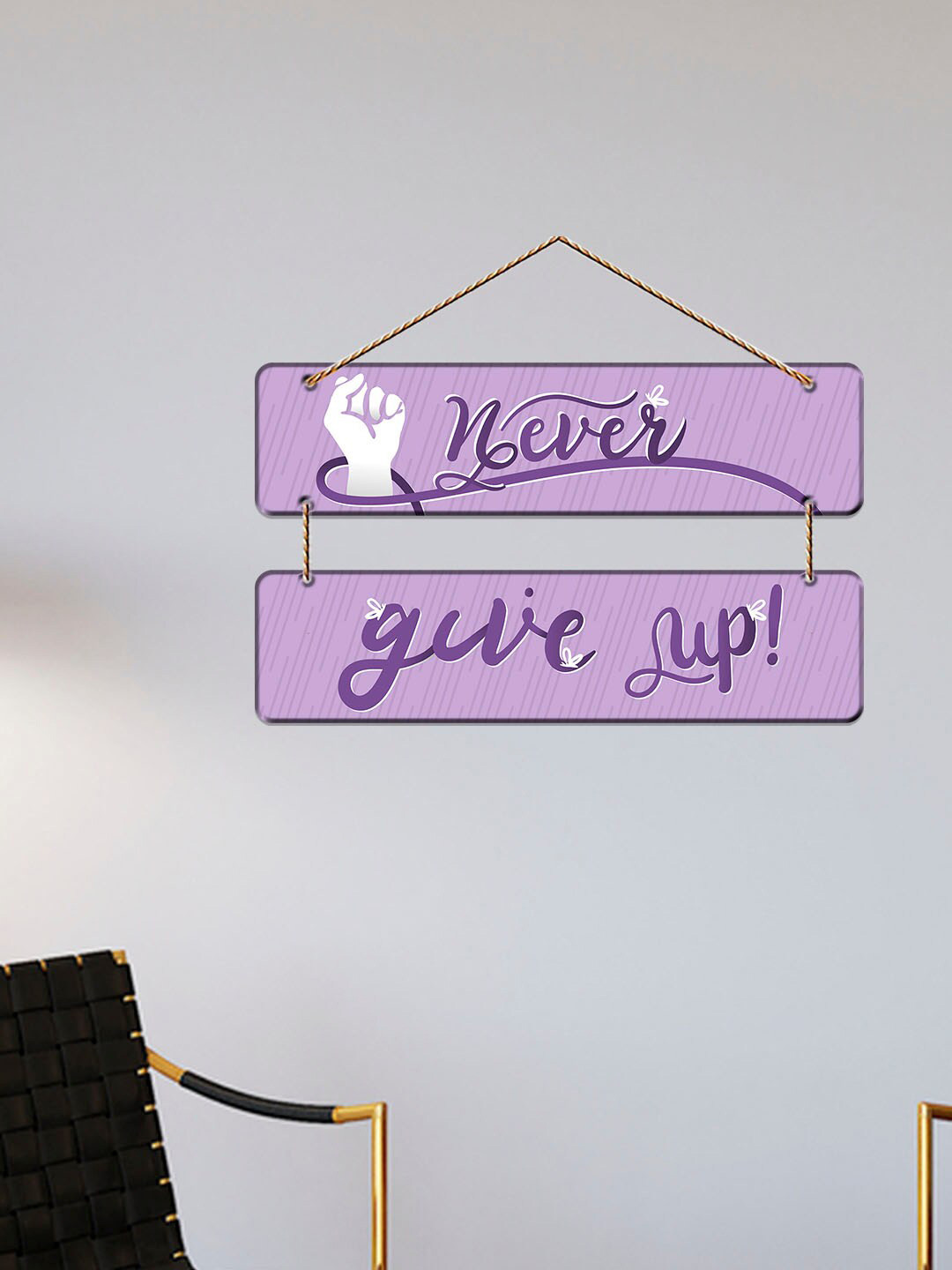 

ArtVibes Purple & Black Motivational Quote Wooden Wall Hanging