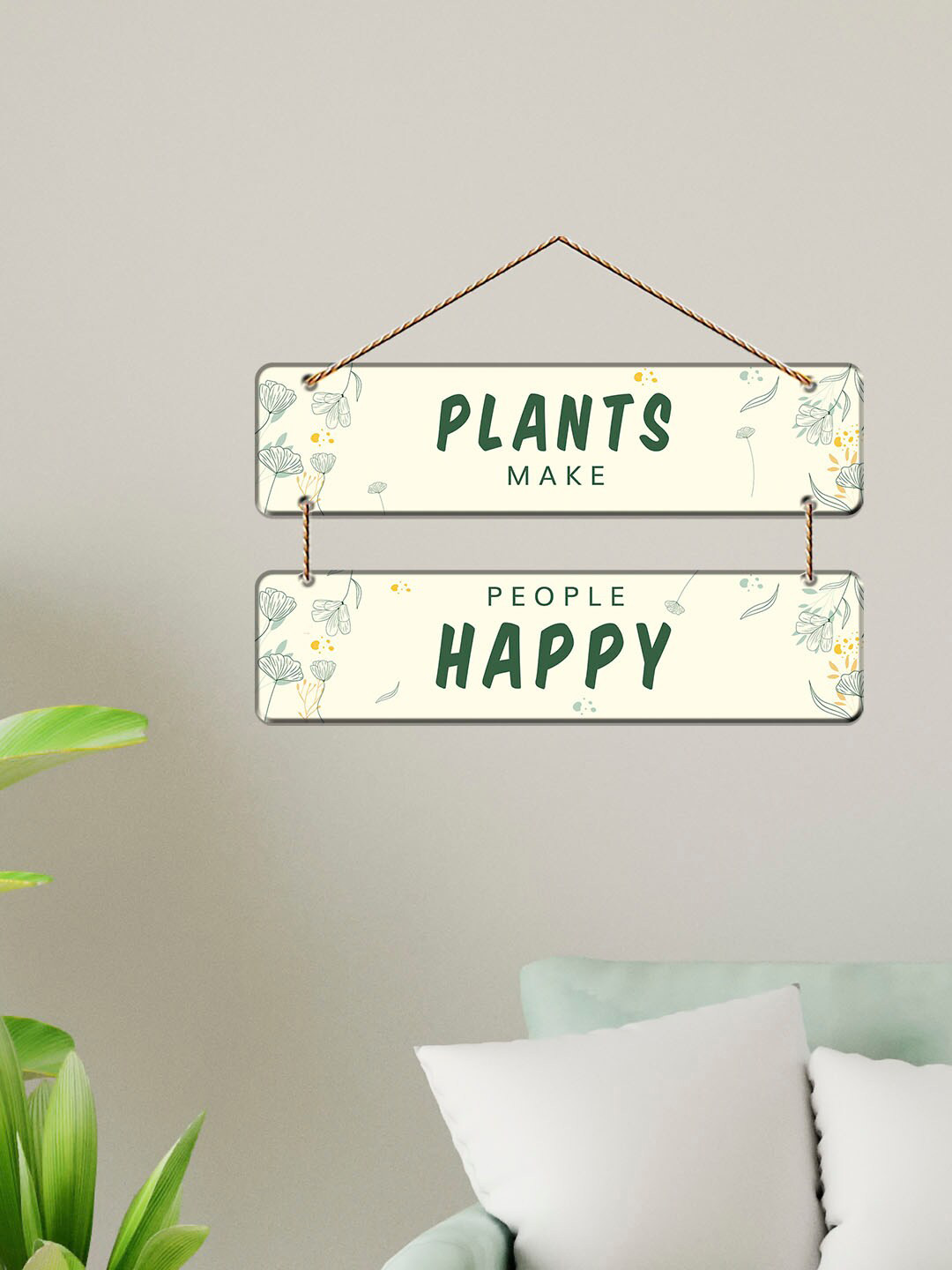 

ArtVibes Green Nature Quotes Painted Wooden Wall Hanging