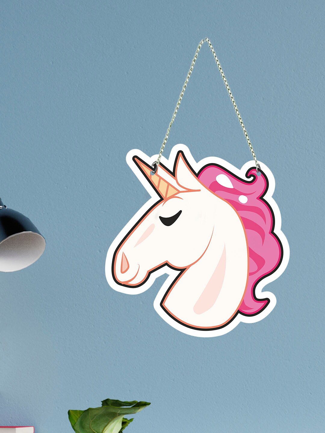 

ArtVibes Pink & White Unicorn Pattern Wooden Wall Hanging