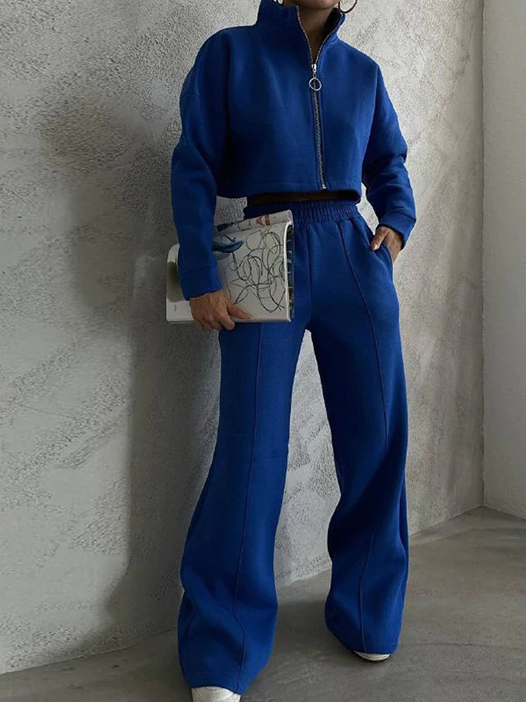 

LULU & SKY High Neck Long Sleeve Sweatshirt With Trouser, Blue