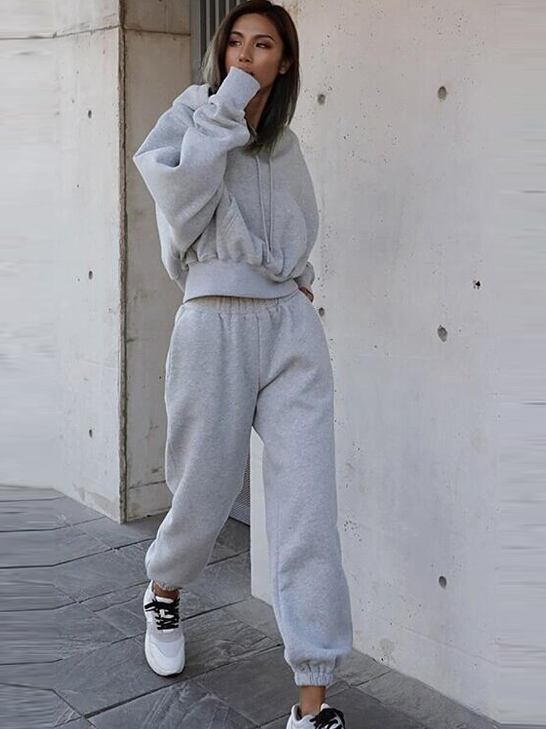 

LULU & SKY Hooded Loose Fit Tracksuit, Grey