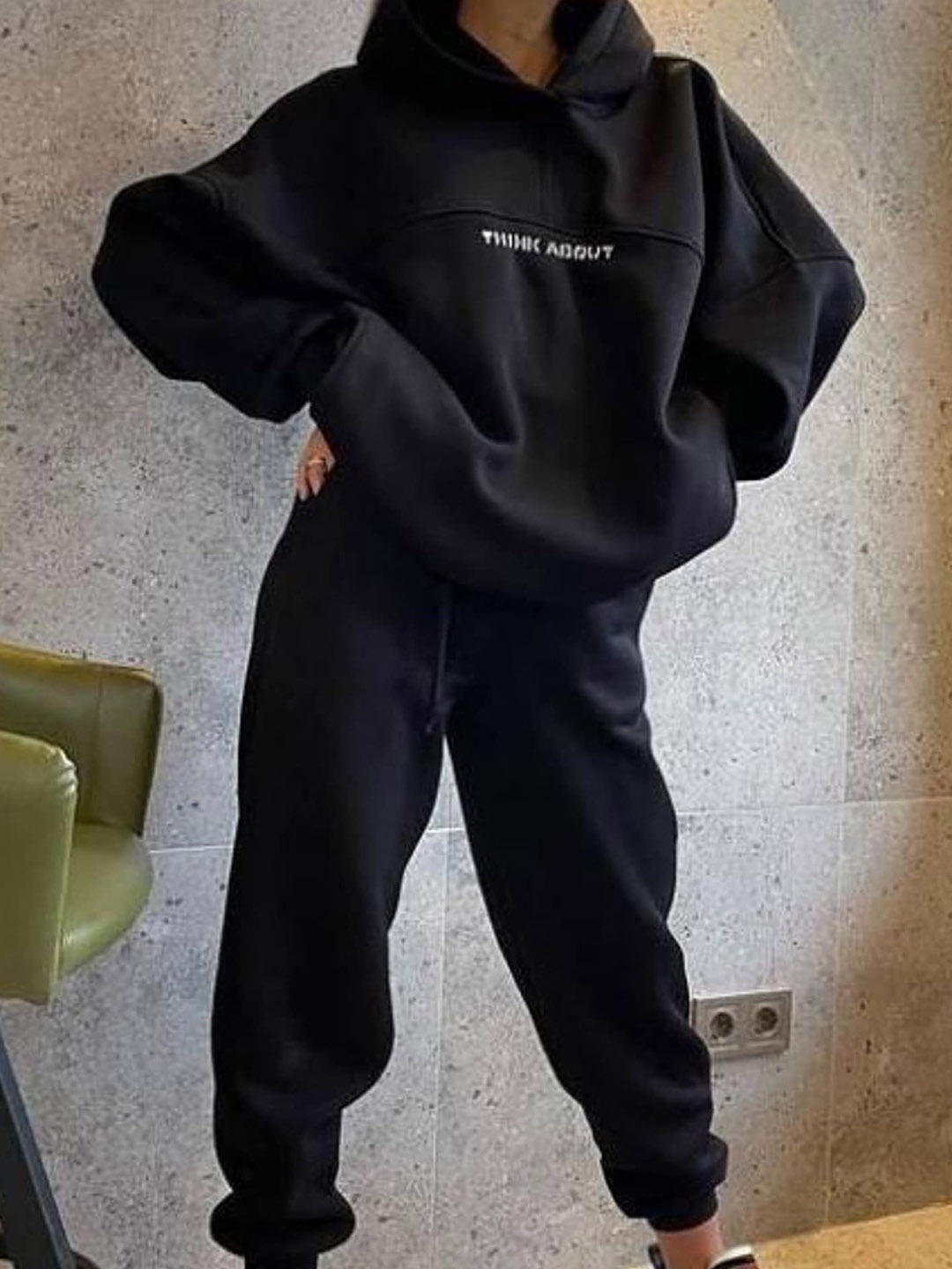 

LULU & SKY Hooded Relaxed-Fit Tracksuit, Black