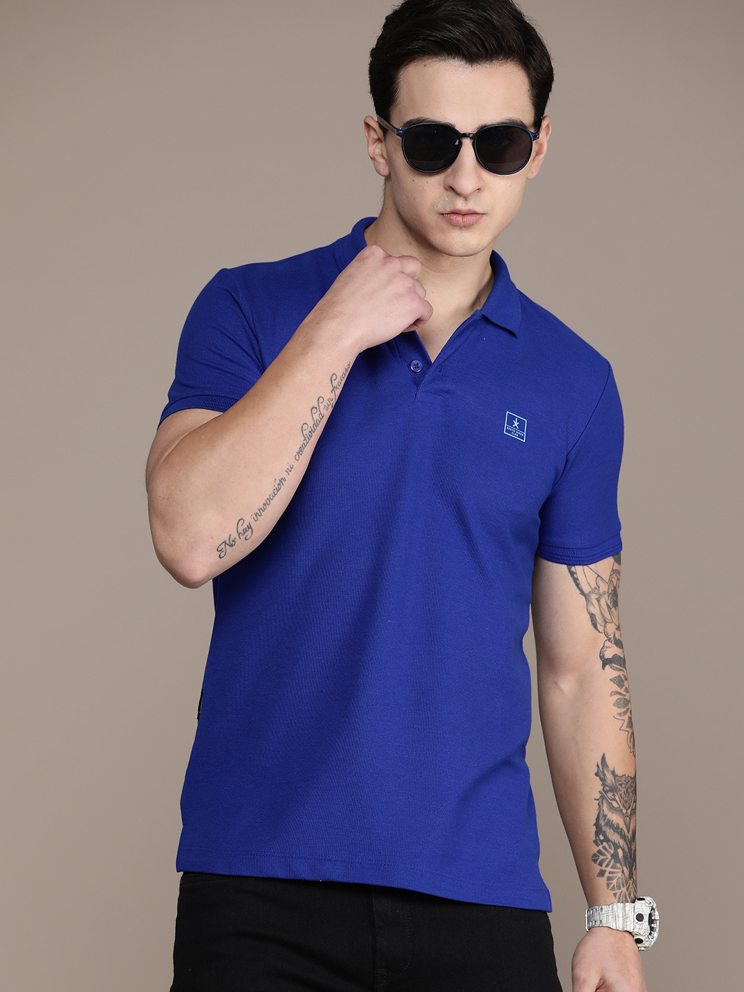 

The Roadster Lifestyle Co. Short Sleeves Polo Collar T-shirt, Blue