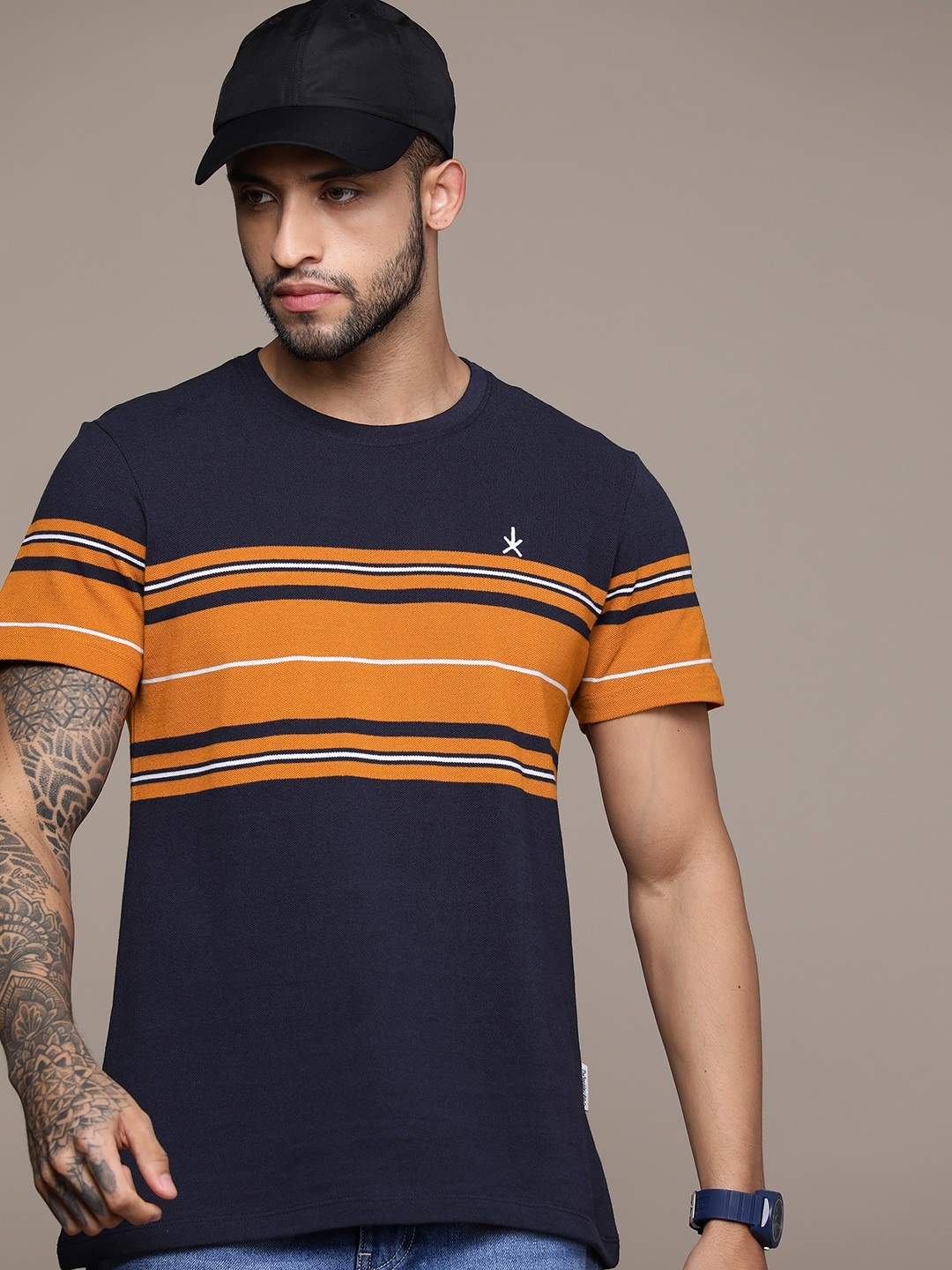 

The Roadster Lifestyle Co. Striped T-shirt, Navy blue