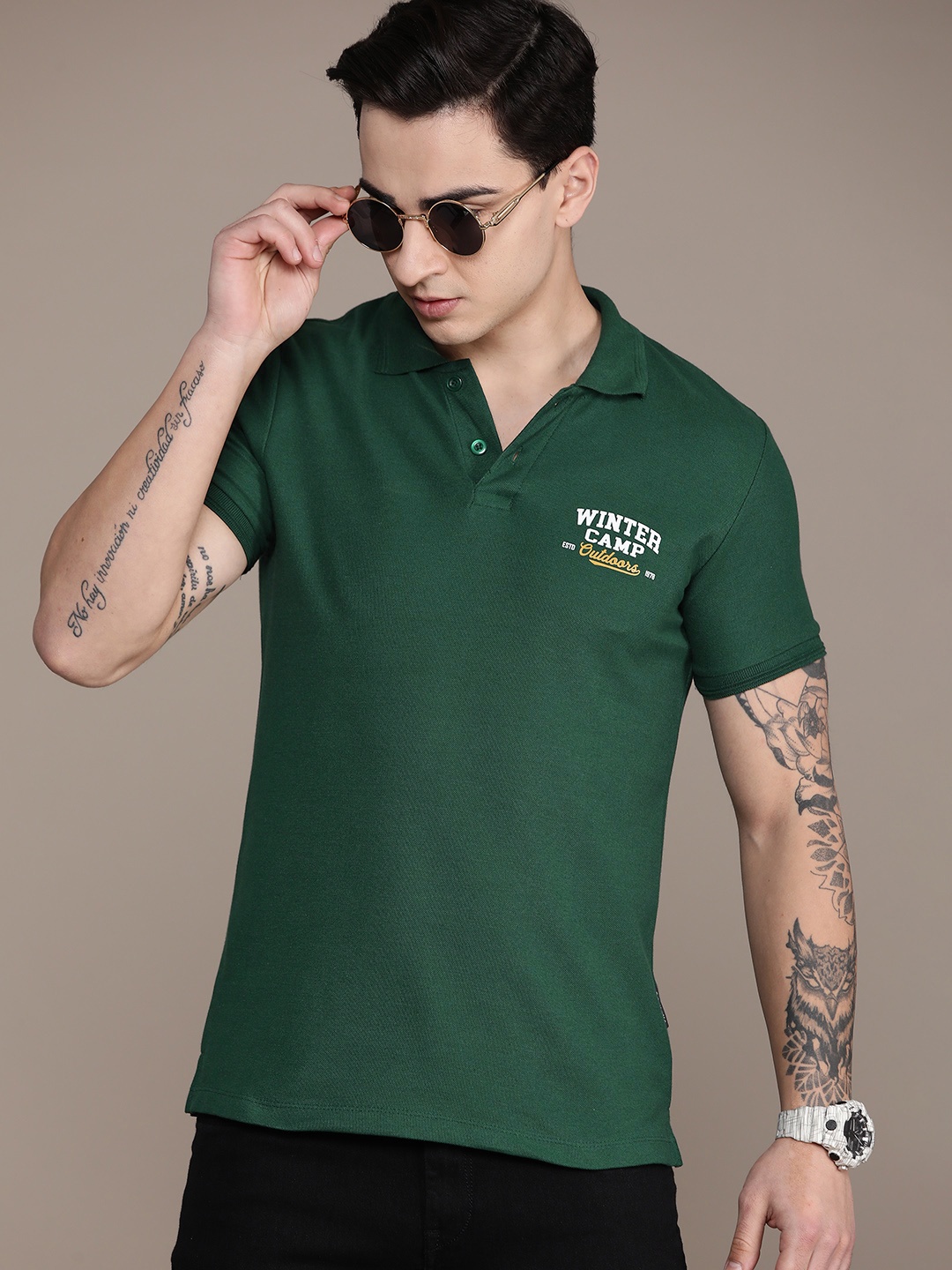 

The Roadster Lifestyle Co. Short Sleeves Polo Collar T-shirt, Green