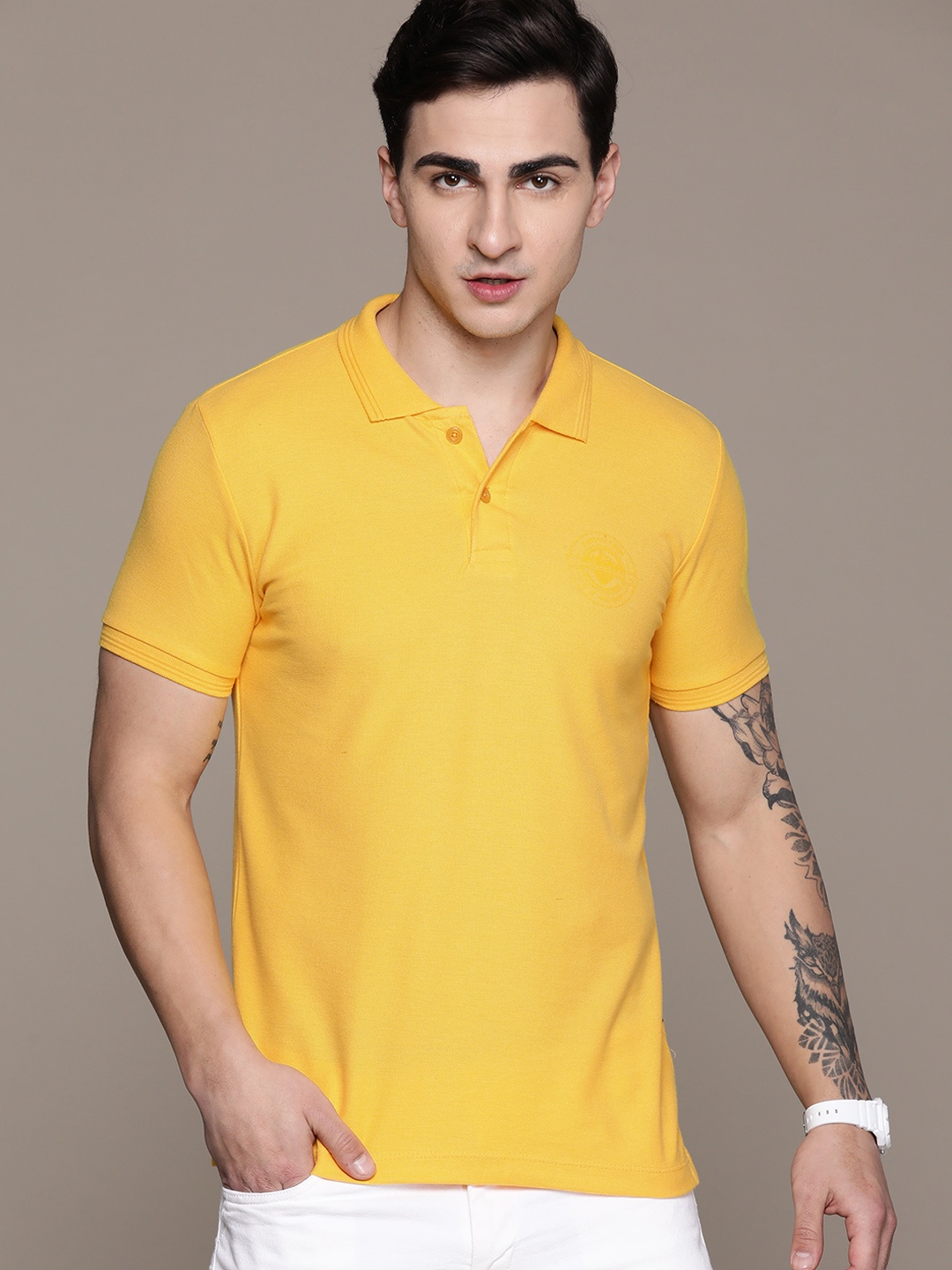 

The Roadster Lifestyle Co. Polo Collar T-shirt, Mustard