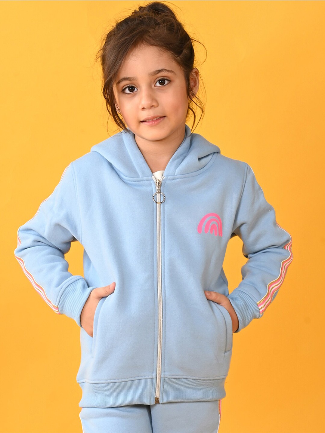 

Anthrilo Girls Hooded Front-Open Sweatshirt, Blue