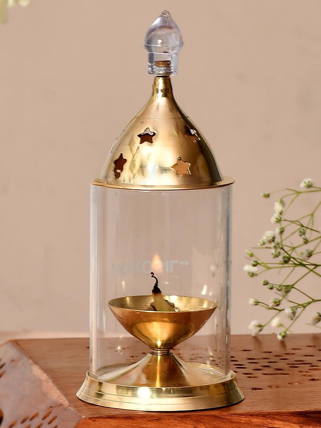 

Ascension Gold Toned Metal Akhand Diya For Puja