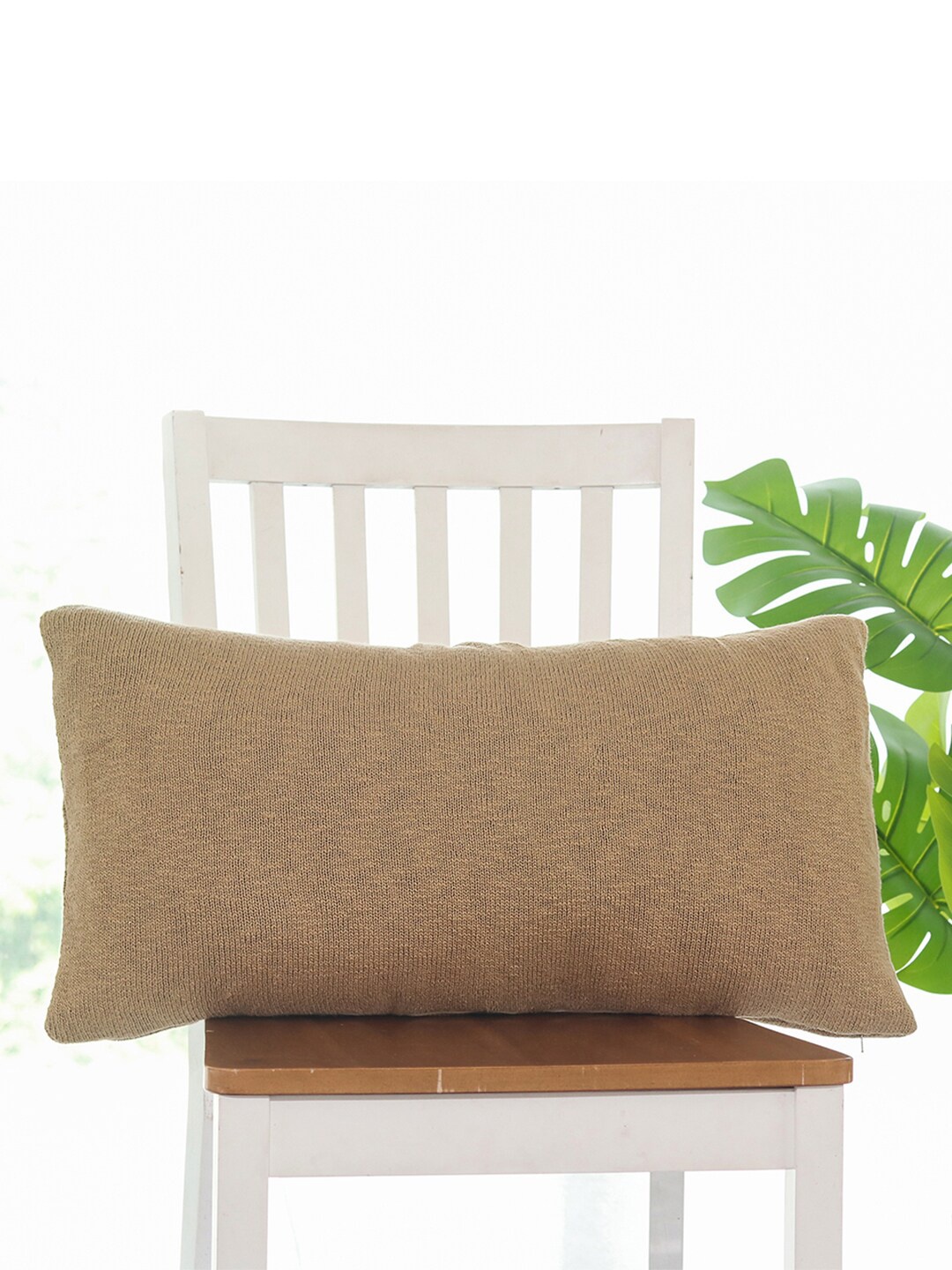 

Pluchi Khaki Rectangle Cotton Cushion Cover