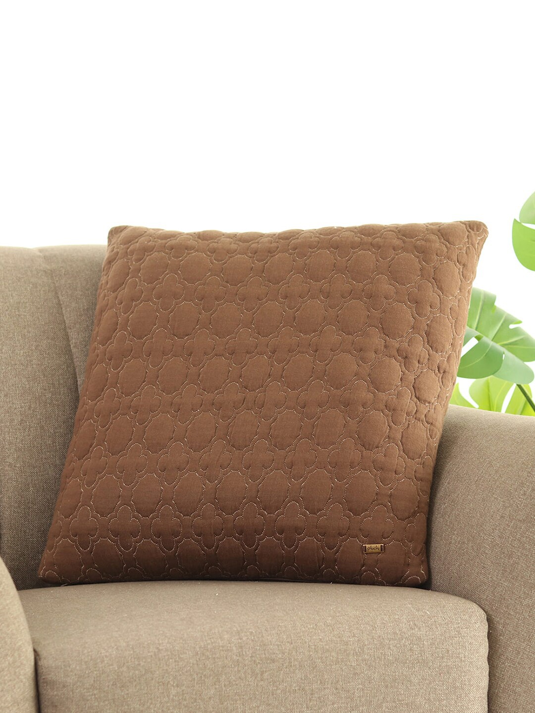 

Pluchi Brown Ethnic Motifs Pure Cotton Square Cushion Cover