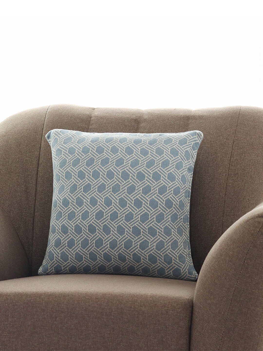 

Pluchi Blue Geometric Cotton Square Cushion Covers