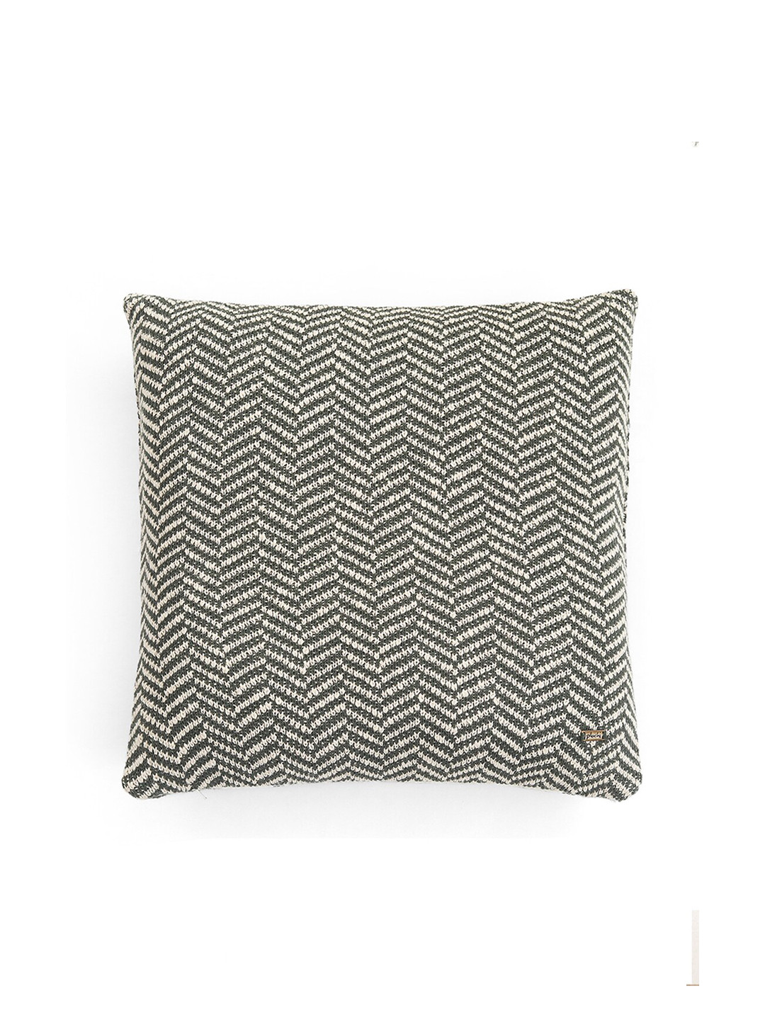 

Pluchi Green & White Geometric Herringbone Design Cotton Square Cushion Cover